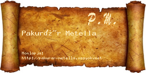 Pakurár Metella névjegykártya